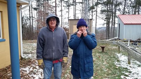 Karl WA3VXJ & Joe WB3AGB on a cold November work party